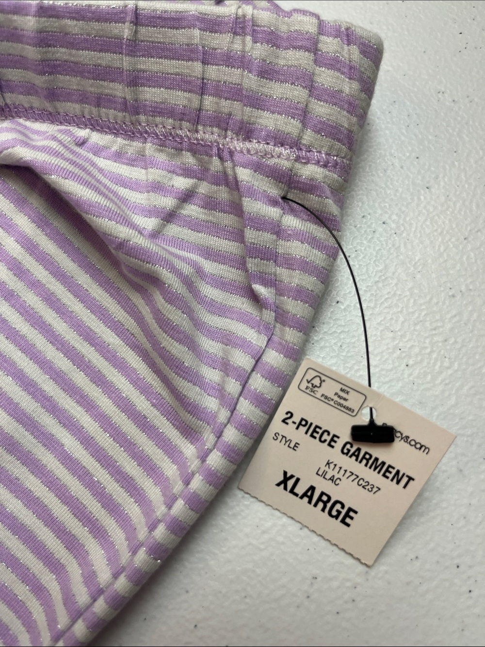 Alfani Intimates Long Sleeve and Pants Pajama Set in Lilac - Picture 9 of 12